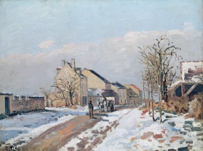 Die Straße von Gisors nach Pontoise, Schneeeffekt, 1872 von Camille Jacob Pissarro